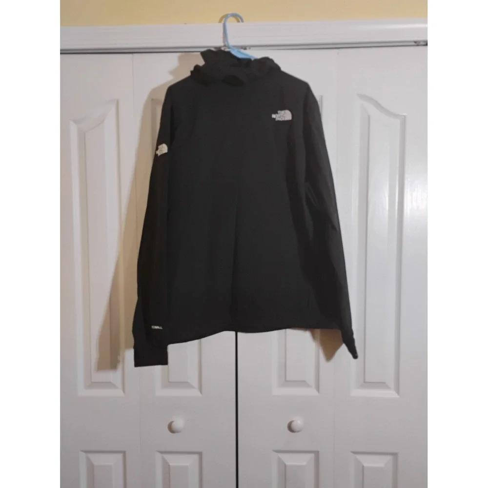 The North Face Mens WindWall Anorak Pullover Jacket Black Half Zip Hooded Large